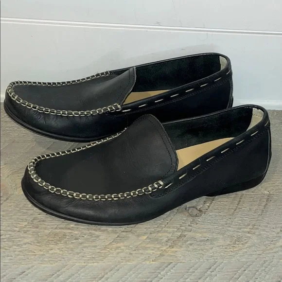 FRYE & CO. MENS LEWIS VENETIAN LOAFER DRIVING MOC BLACK LEATHER 13 M - Picture 4 of 10